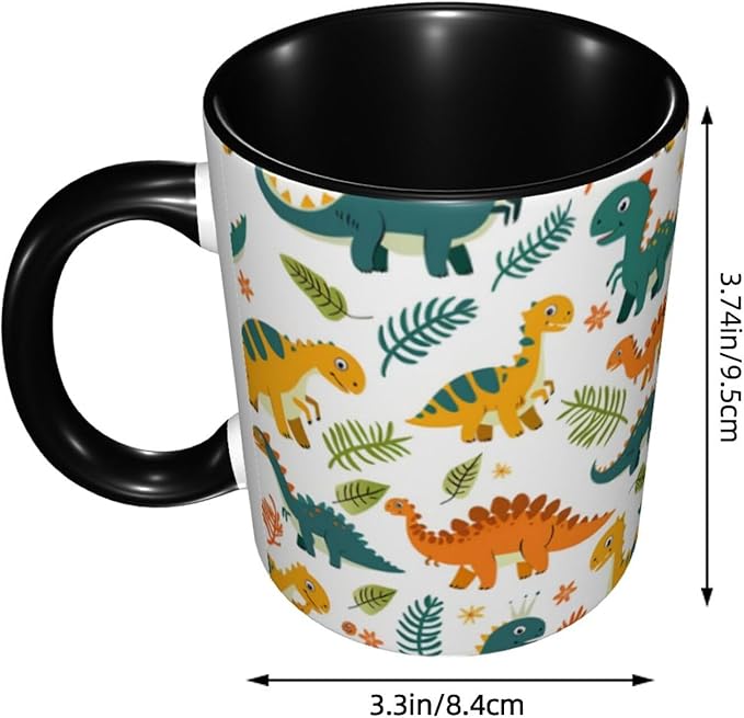 Dinosaur Coffee Mug Funny Ceramic Tea Cup With Handle Dishwasher Microwave Safe for Women 11oz Porcelain Mugs