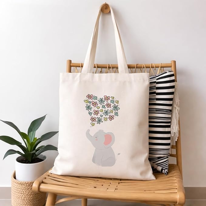 Cute Animal Tote Bag, Animal Lover Gift, Canvas Tote Bag for Women, Reusable Shopping Bags for Casual Shopping Work