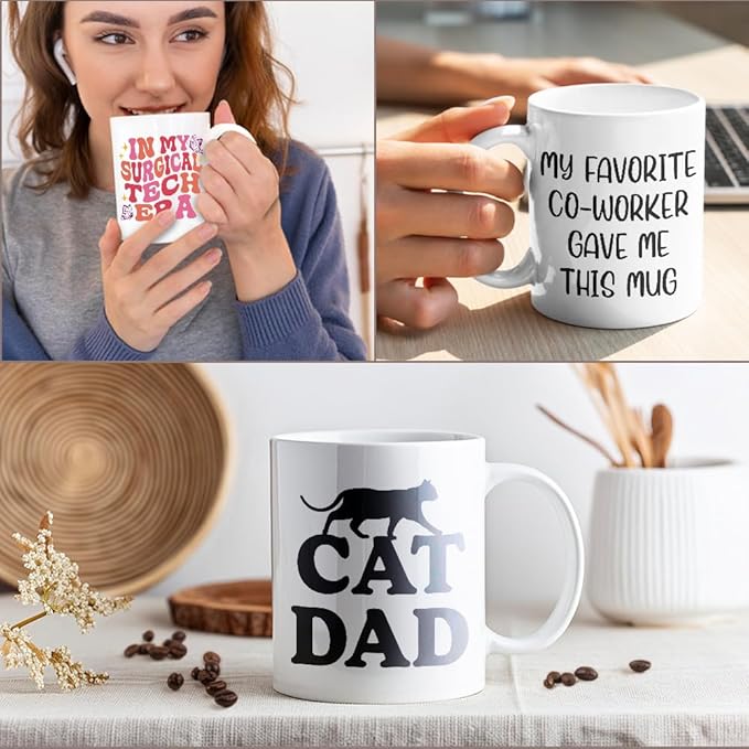 DYJYBMY I Work Hard So My Cat Can Have A Better Life Mug, Tea Mug With Funny Quote, Inspirational Birthday Gifts, Christmas Thanksgiving Gifts for Cat Lovers Moms Dads Coworkers Bosses Men Women