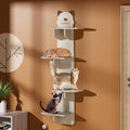 Cat Shelves Shelf for Wall Mount Mounted Floating Perch Furniture Perch Hammock Climber Climbing Indoor Large Wall-Mounted Steps Cat Climb Perches Solid Wood Hammock