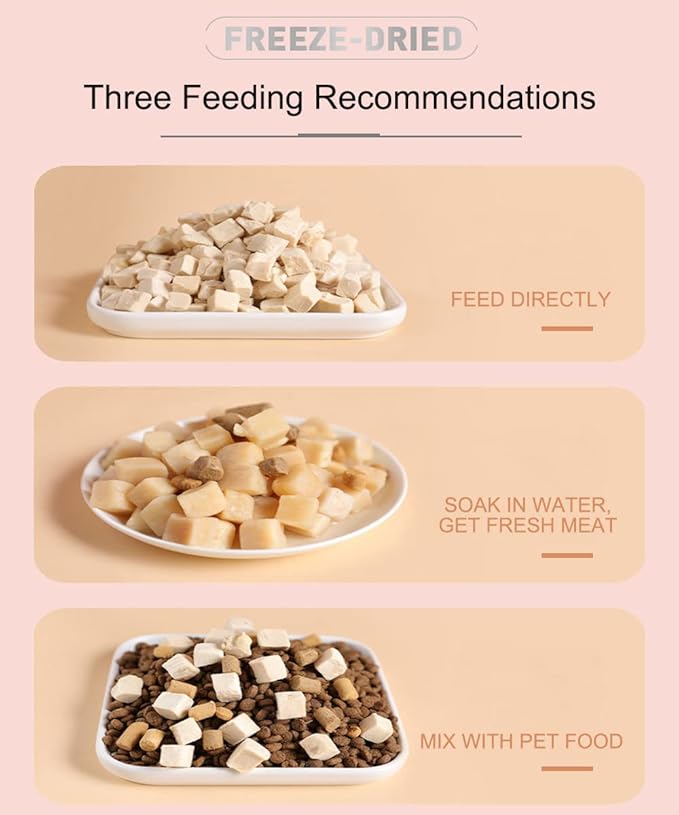 Freeze Dried Chicken Cat & Dog Treats - 8OZ - High Protein, Bite-Sized Training Treats Snacks for Cats and Dogs