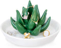 PUDDING CABIN Succulent Ring Holder Dish Cactus Gift for Women Birthday Gift for Mom Friend Bridesmaid Wedding Christmas Valentines Housewarming Gift, Decorative Cacti Decor for Home Gifts