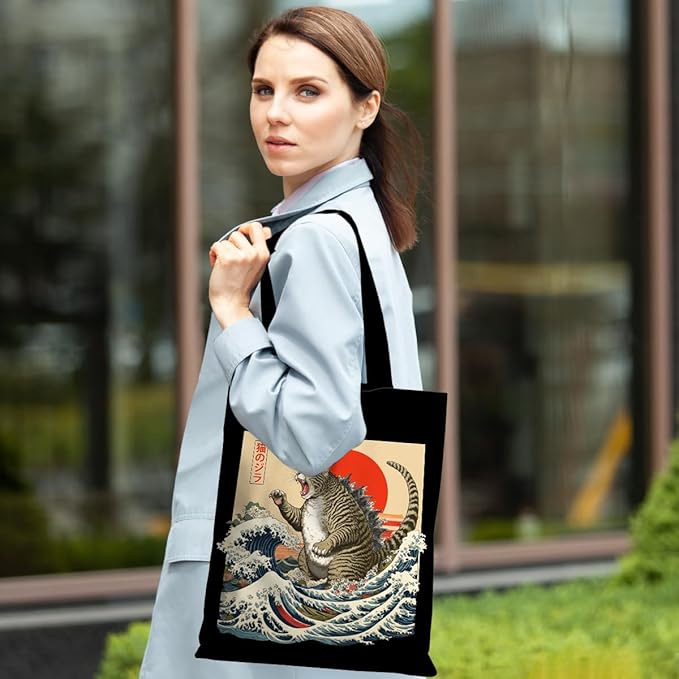 Cute Axolotls Cat, Moon Witch Series Inspirational Quotes Grocery Bags Gifts for Women