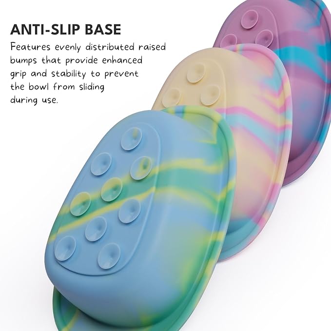 CHEWFFON Easter Dog & Cat Lick Mat Bowls, BPA-Free Silicone Slow Feeder Bowl with Suction Cups, Non Slip Pet Food Bowl Reduces Boredom and Anxiety, Dishwasher Safe, Cotton Candy Small