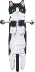 Funny Hand Towels for Bathroom Kitchen Decor - Cute Cat Hanging Hand Towel Kitchen Gadgets - Unique Housewarming Birthday Christmas Cat Lover Gift Ideas for Women Mom Lady Adults