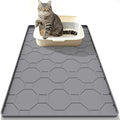 Extra-Large Cat Litter Mat, 38“ x 26” Soft Silicone Cat Litter Trapping Mat for Cat Paws, Waterproof and Non-Slip, Urine-Resistant & Easy to Clean (Gray)