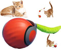 Interactive Cat Toy Ball for Indoor Cats,Automatic Moving Rolling Cats Toys with Tail, 2 Speeds Rechargeable Cat Enrichment Toys for Cats to Keep Them Busy (Orange)