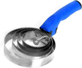 Reversible Stainless Steel Curry Comb with Soft Touch Grip (Blue)