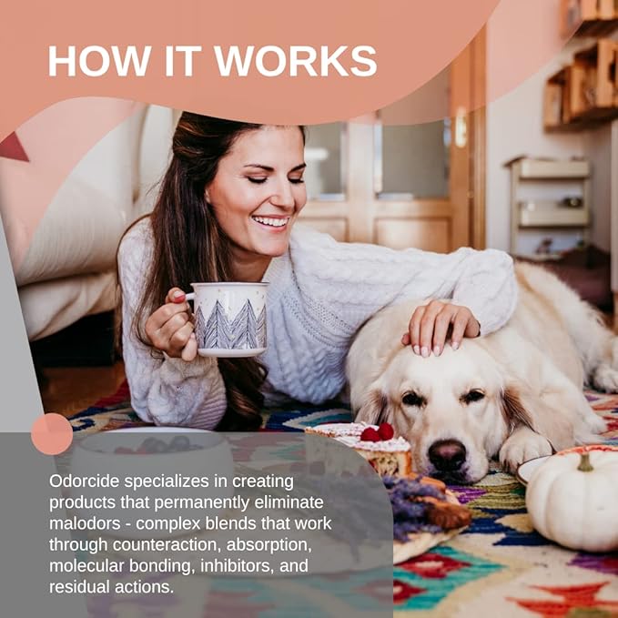 Odorcide Odormed Odor Eliminator Concentrate - Pet Odor Eliminator for Strong Odor on Floors, Walls, Cages & More - All-Purpose with Safe, Non-Enzymatic Formula (1 Gal, Fresh Peach Blossom)