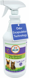 I Love My Pet Odor Eliminator Spray and Air Freshener for Strong Pet Odors, Neutralizes Dog and Cat Urine on Fabrics, Carpets, Pet Beds, 32 oz Vanilla Lavender Scent