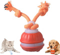 Interactive Smart Rolling Cat Toy Ball, Electric Automatic Moving Rolling Dog Toy with Rope and Sound, Motion Activated Dogs Ball, Self Moving Cats Toy for Boredom & Training (1, Orange)