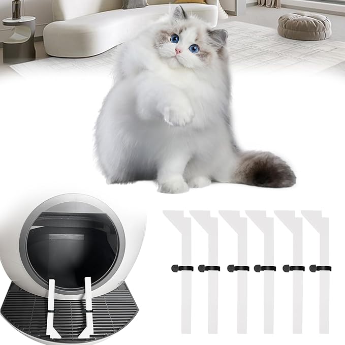 Foams Compatible with Els Pet Litter Box, 6-Pack White EVA Anti-Spill Strips, Precision Laser-Cut Seal for Self-Cleaning Cat Litter Box to Prevent Litter Spilling