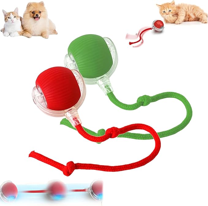 Interactive Pet Toy Ball, Interactive Cat Toys Ball for Indoor Cats Fast Rolling on Carpet, 360° Automatic Rolling BallToy for Dog/Cats