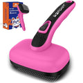 Self Cleaning Slicker Brush for Dog, Cat, Skin Friendly Shedding & Grooming Tool for Long and Short Haired Pets, Easy Clean Retractable Bristles, Pink