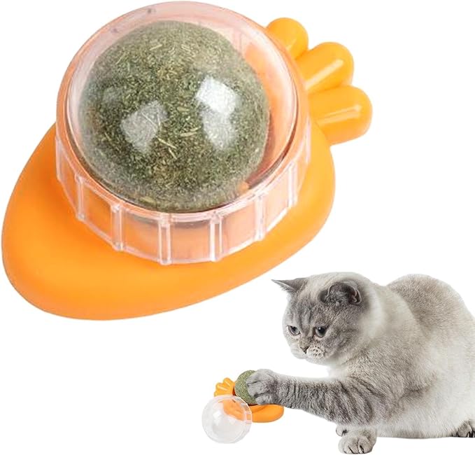 Catnip Rotating Ball - Interactive Rolling Cat Dog Ball, Upgraded Automatic Cat Ball Dog Toy | Interactive Cat Automatic Ball Toy, selff Moving Dog Toys, 360° Smart Rolling Ball Toy for Dog/Cat