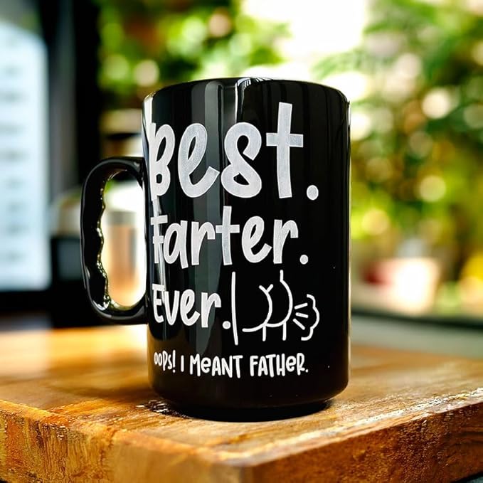 DongNaiWin Dad Mug, Funny Daddy Mug 17oz, Best Farter Ever Coffee Mug, Funny Gift for Dad from Daughter Son, Fathers Day Gift, Birthday Gift for Dad, Dad Mug, Ceramic Coffee Cup for Father