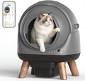 Used, Like New- Coziley G1 Self Cleaning Litter Box for Multiple Cats, Automatic Cat Litter Box with Smart APP Control and Health Monitoring, Includes 2 Roll Trash Bag and Litter Mat, Grey
