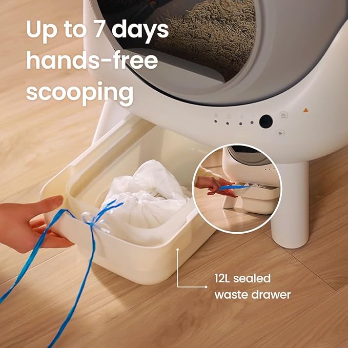 ELS PET Automatic Self Cleaning Litter Box for Multiple Cats with App Control and Litter Mat and Waste Bags