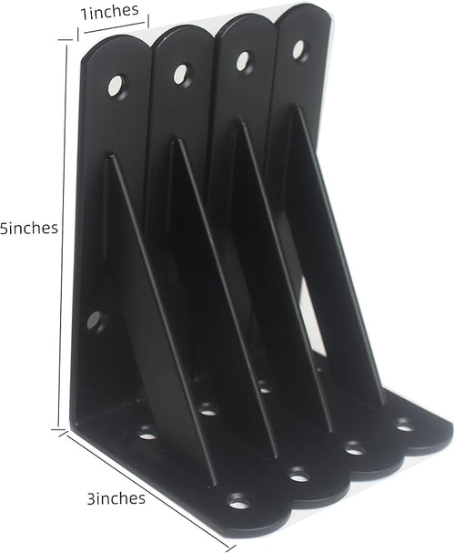 20 Pack L5 x H 3" Black Heavy Duty Shelf Brackets with Screws Metal Shelf Brackets Shelf Support Angle Brackets for Shelves L Brackets Heavy Duty Floating Shelf