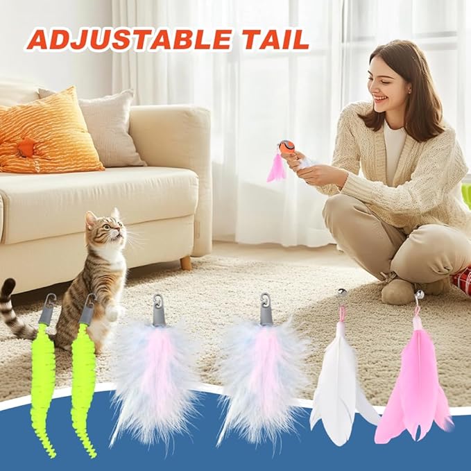 2 Packs Newly Upgraded Version 2.0 Cat Toys, cat Toys for Indoor Cats, Cool Intelligent Interactive Cats Ball, Turbo Tail 3.0 Smart Interactive Ball for Indoor Bored Adult Cats