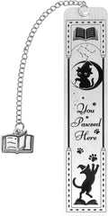 Cat Bookmark for Women, Zinc Alloy Funny Kitten Bookmarks with Book Pendent Cute Animals Book Marker Reading Accessories for Cat Lovers
