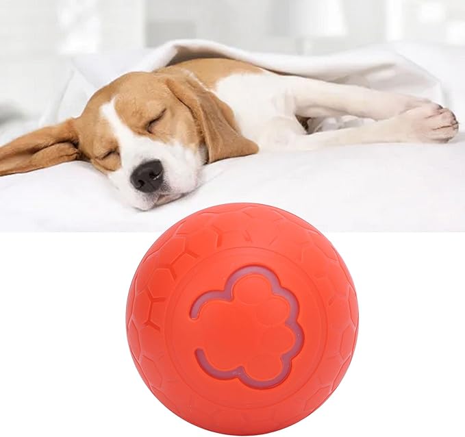 Interactive Dog Ball, Automatic Rolling Ball Toy for Dogs Cats with Intelligent Playtime, Bite, Portable Fun, Health Promotion, Boredom Relief, for Small Medium Large (Orange)