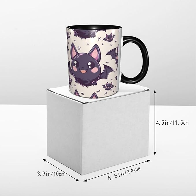 Bat Coffee Mug 11 OZ Ceramic Tea Cup Novelty Mugs Funny Coffee Cups with Handle