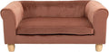 CRITTER SITTERS 33” Faux Suede Ped Bed in Brown, Durable Washable Sofa Couch for Small & Medium Cats & Dogs, Must Have Accessory for Yorkies, Shih Tzus & Frenchies, Kitten & Puppy Essential Furniture