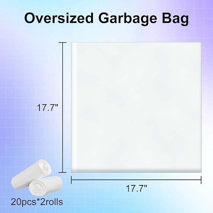 Dedicated to UPFAS Automatic Cat Litter Box Liners, Small Garbage Bag, 20 Count per Roll, 2 Rolls, Tear, Multi-Use for Cat Litter Box, Self Clean Little Box, Kitchen, Bathroom, Tabletop Trash can