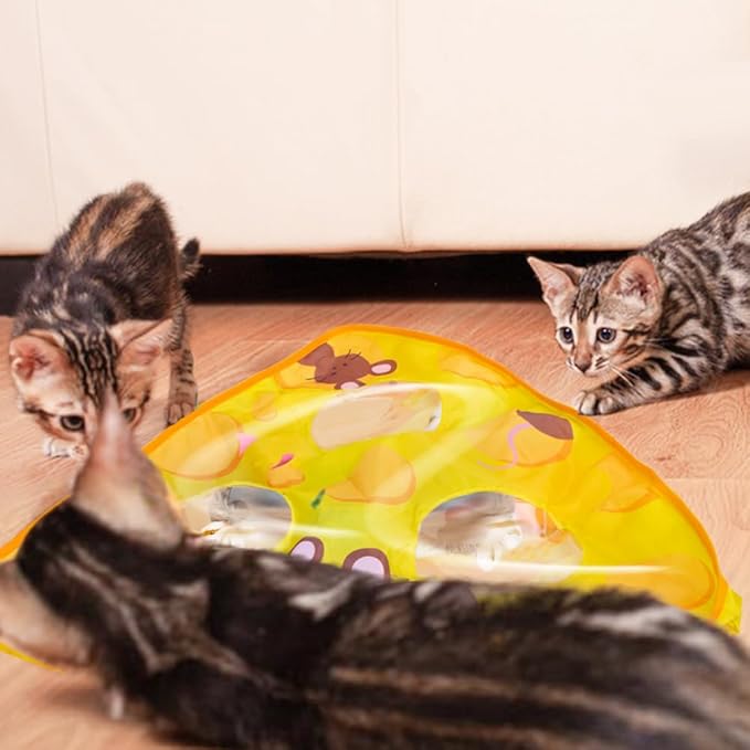 AWOOF Interactive Cat Toys for Indoor Cats,Automatic Motion Activated Moving Ball Hide and Seek Game,Cat Hunting Toy Exercise Kicker for Indoor Kitten