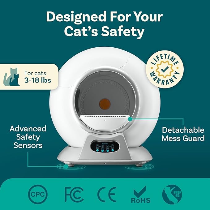 PurrTek Cat Litter Box Liners — LitterWrap Drawstring Bags for Automatic & Self-Cleaning Litter Boxes | Precision Fit, Jumbo Heavy-Duty, Leak-Proof, Unscented Odor Control, Replacement Refills