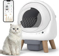 Self-Cleaning Litter Box for Multiple Cats, Smart APP Control with Safety Sensors, 15-Day Odor Control, Extra Large Waste Bin, Ultra Quiet Automatic Cat Litter Box, White