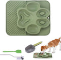 Silicone Slow Feeder Dog Bowls & Cat Bowls, 2 Cups Small Pet Food Bowl with Non-Slip Suction Base, Food-Grade Safe Puzzle Feeder for Small & Medium Dogs & Indoor Cats (Paw Lick Mat (Green))