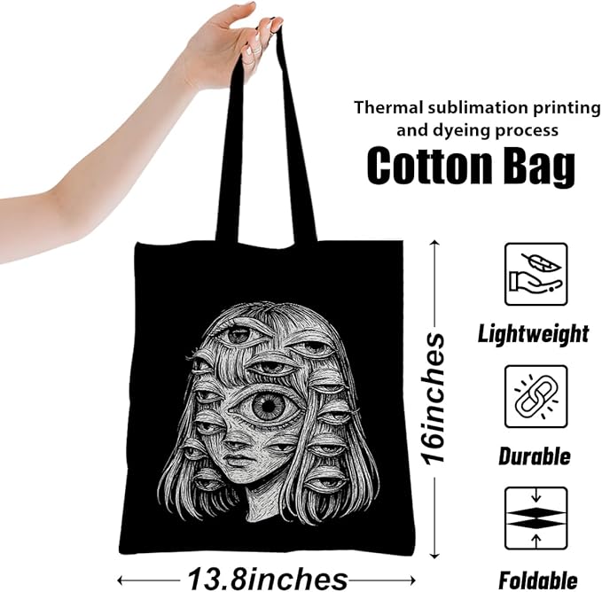 Cute Axolotls Cat, Moon Witch Series Inspirational Quotes Grocery Bags Gifts for Women