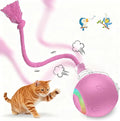 Pink Interactive Cat Toy,Automatic Moving Cat Toys for Bored Indoor Adult Cats,Fast Rolling,Chirping & Motion-Activated Kitty Toys,Fun Gift for Cats with Speedy 2.0 Tail,USB Rechargeable
