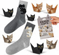 Cat Origami Kit with Socks - 50 Sheets 3D Paper Cat Craft Set, 2 Pairs Novelty Socks, Gift for Cat Lovers