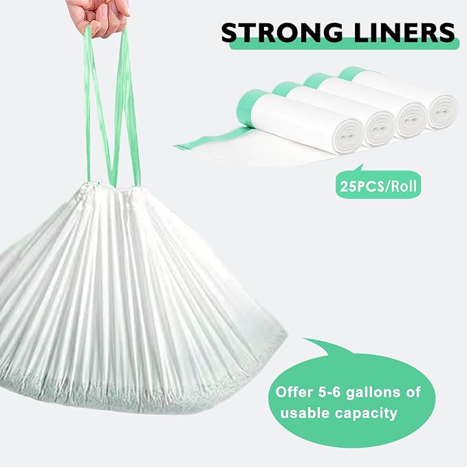100 Pack Cat Litter Box Liner Bags Compatible with Pet Clumping & for Smartspin Self-cleaning Litter Box, Thick Heavy Duty Drawstring Waste Drawer Liners Compatible with PURA X/MAX -23" x 12"