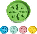 Ceramic Slow Feeder Dog Bowls Small Breed, 0.5 Cups Dog Food Dish for Fast Eaters, Puzzle Bowl for Small Dogs and Cats, 5.5 Inch-Green
