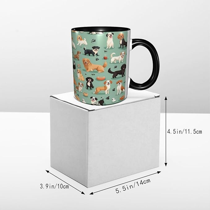 Dog Coffee Mug 11oz Ceramic Tea Cup With Handle Funny Porcelain Mugs for Women Dishwasher Microwave Safe