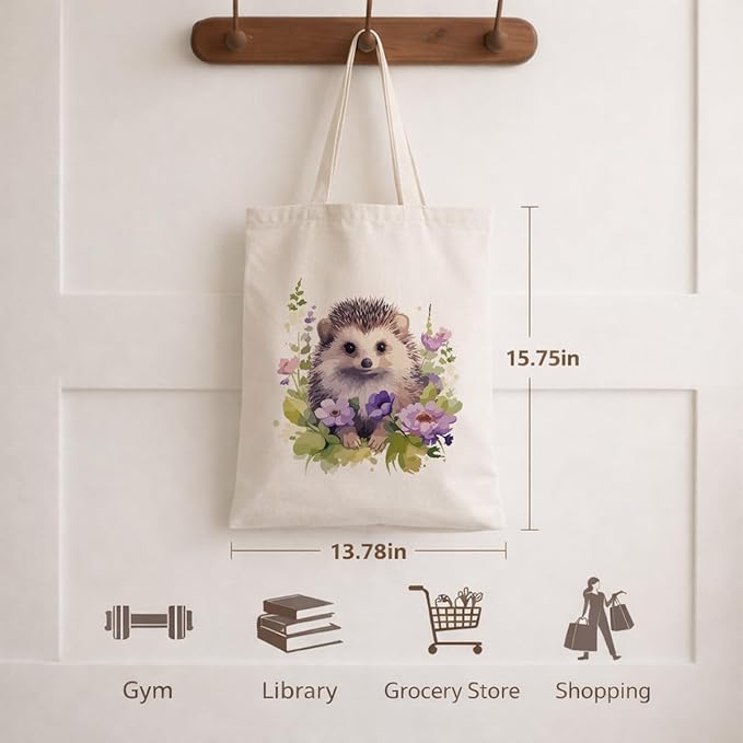 Cute Animal Tote Bag, Animal Lover Gift, Canvas Tote Bag for Women, Reusable Shopping Bags for Casual Shopping Work