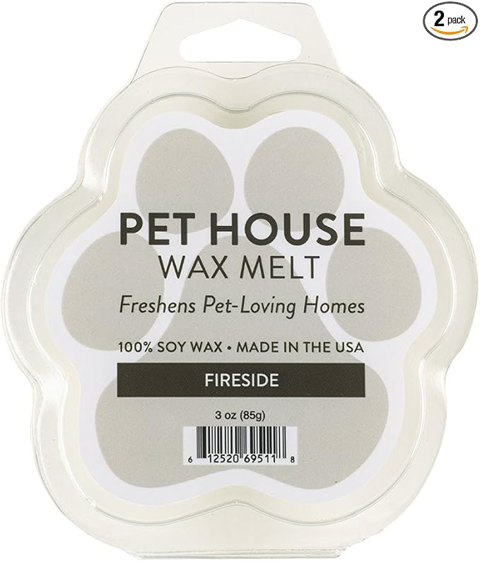 Pet House Fireside Scented Wax Melts - Natural, Long-Lasting, Plant Based Pet Friendly Soy Wax Melts Pack of 2