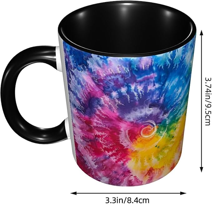 Tie Dye Coffee Mug Funny Ceramic Tea Cup With Handle Dishwasher Microwave Safe for Women 11oz Porcelain Mugs