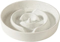 Ceramic 1.6 Cup Dog Bowl Slow Feeder for Large and Medium Dog, 8.2inch Pet Slow Dish, Stop Bloat, Preventing Choking(Single Bowl, Vanilla White)