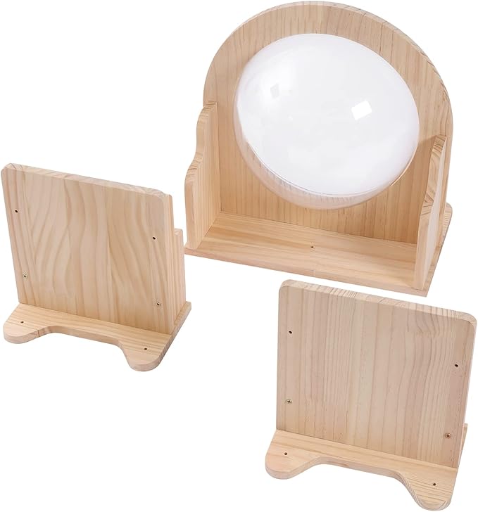 Space Capsule Style Transparent Cover Cat Bed, Wall Mounted Cats Shelf House,Perch Seat For Sleeping,Thai Rubber Wood For Living Room Pet Room,Load Of 17.6 Lbs. (Space Capsule+ 2 Jumping Platforms)