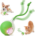 Interactive Cat Toy Ball - Speedy Motion Activated Rolling Toy for Indoor Cats, Smart Automatic Moving Stimulation to Keep Them Busy, Fun Cat Toys for Bored Adult Cats & Dogs（Green）