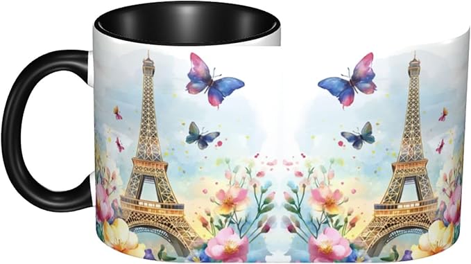 Paris Eiffel Tower Coffee Mug 11oz Ceramic Tea Cup With Handle Funny Porcelain Mugs for Women Dishwasher Microwave Safe