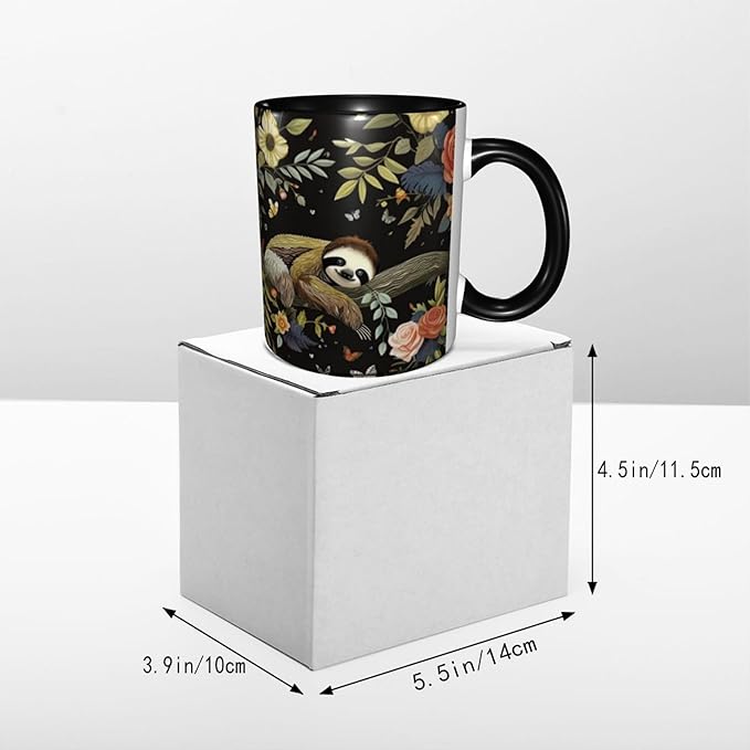 Sloth Coffee Mug 11OZ Funny Ceramic Tea Cup Kitchen Decor Novelty Mugs for Home Office Travel