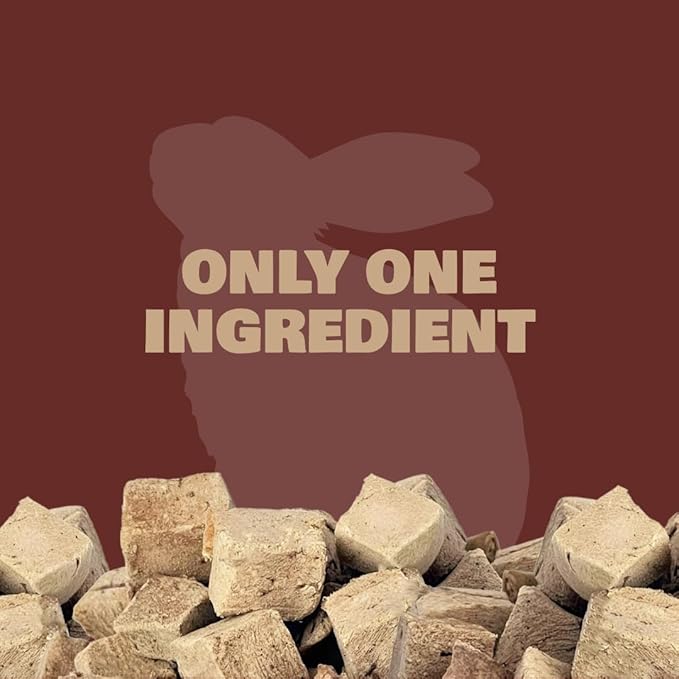 Benji & Louie Freeze Dried Rabbit Bites for Dogs & Cats – from Rabbit Meat, Single Ingredient Treats, Grain-Free – 3 oz (85 g)