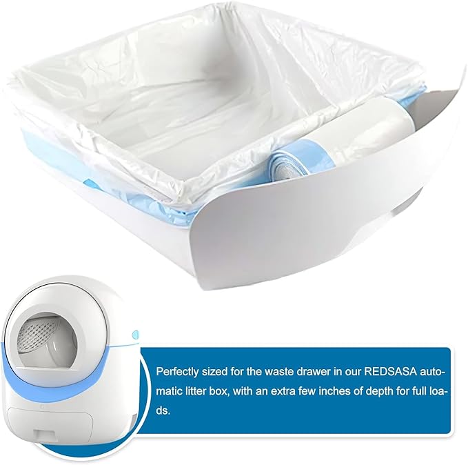 Cat Litter Box Liners, 40 Count, Ultra-Thick, Scratch-Proof, Waterproof, Tear-Resistant, Compatible with Self-Cleaning Litter Boxes