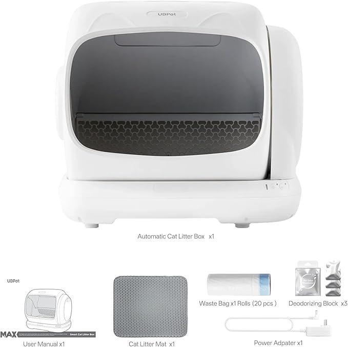 XXXL Self Cleaning Litter Box, 106L Automatic Litter Box with App Control,Odor Control,Safety Sensor,Anti-Pinch, Low Entrance Automatic Cat Litter Box for Multiple Cats